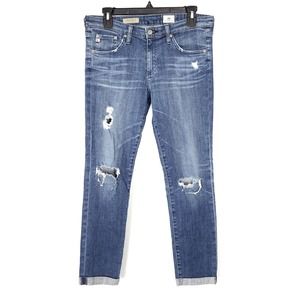 Adriano Goldschmied AG The Stilt Roll-Up Cigarette Distressed Jeans Size 29